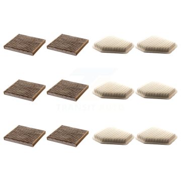 6x Air + 6x Cabin Filter (12 Total) Kit For Toyota Corolla RAV4 Matrix Camry Venza Vibe KFL-102601