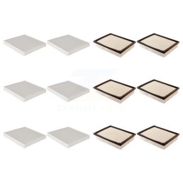6x Air + 6x Cabin Filter (12 Total) Kit For GMC Chevrolet Sierra 1500 Silverado 2500 HD KFL-102679