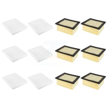 6x Air + 6x Cabin Filter (12 Total) Kit For 2009 Dodge Ram 2500 5.9L 4" Pleat KFL-102705