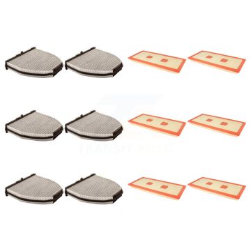 6x Air + 6x Cabin Filter (12 Total) Kit For Mercedes-Benz C300 GLK350 E350 C350 E300 E400 KFL-102835