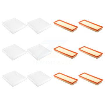 6x Air + 6x Cabin Filter (12 Total) Kit For 12-17 Fiat 500 1.4L with Naturally Aspirated KFL-102909