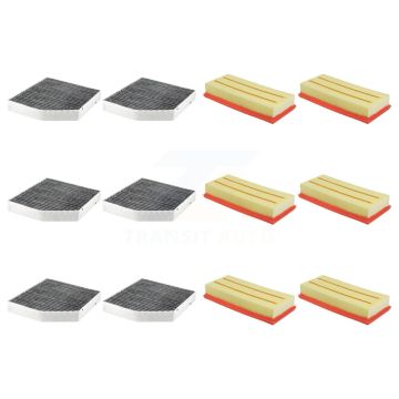 6x Air + 6x Cabin Filter (12 Total) Kit For Mercedes-Benz GLC63 AMG S C63 Five-Sided KFL-102927