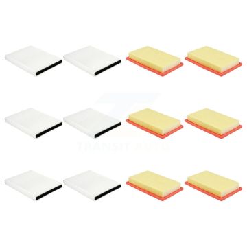 6x Air + 6x Cabin Filter (12 Total) Kit For Mercedes-Benz C300 GLC300 GLC350e Rectangular KFL-102986