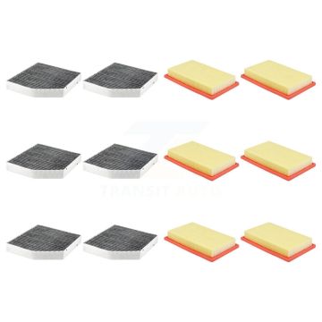6x Air + 6x Cabin Filter (12 Total) Kit For Mercedes-Benz C300 GLC300 GLC350e Five-Sided KFL-102987