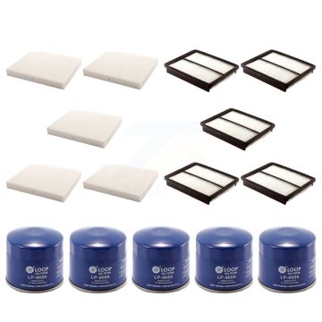 5x Air + 5x Cabin + 5x Engine Oil Filter (15 Total) Kit For Hyundai Santa Fe 2.4L KFM-102677