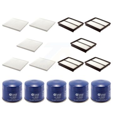 5x Air + 5x Cabin + 5x Engine Oil Filter (15 Total) Kit For Hyundai Kia Optima Sonata Fe KFM-102678
