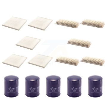 5x Air + 5x Cabin + 5x Engine Oil Filter (15 Total) Kit For Pontiac Vibe KFM-102731