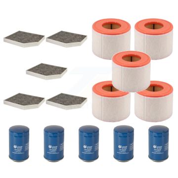 5x Air + 5x Cabin + 5x Engine Oil Filter (15 Total) Kit For 2012 Audi A6 2.0L KFM-102736
