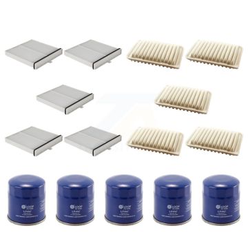 5x Air + 5x Cabin + 5x Engine Oil Filter (15 Total) Kit For Toyota Yaris KFM-102765