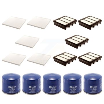 5x Air + 5x Cabin + 5x Engine Oil Filter (15 Total) Kit For Kia Forte Koup Forte5 KFM-102842