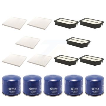 5x Air + 5x Cabin + 5x Engine Oil Filter (15 Total) Kit For Kia Sportage KFM-102843