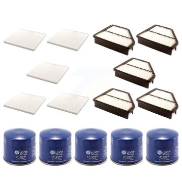 5x Air + 5x Cabin + 5x Engine Oil Filter (15 Total) Kit For Hyundai Genesis Coupe 2.0L KFM-102844