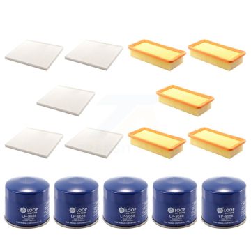 5x Air + 5x Cabin + 5x Engine Oil Filter (15 Total) Kit For 2006-2011 Kia Rio Rio5 KFM-102848
