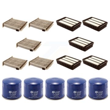 5x Air + 5x Cabin + 5x Engine Oil Filter (15 Total) Kit For Mitsubishi Outlander Lancer KFM-102897