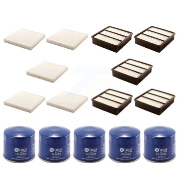 5x Air + 5x Cabin + 5x Engine Oil Filter (15 Total) Kit For Mitsubishi Lancer KFM-102901