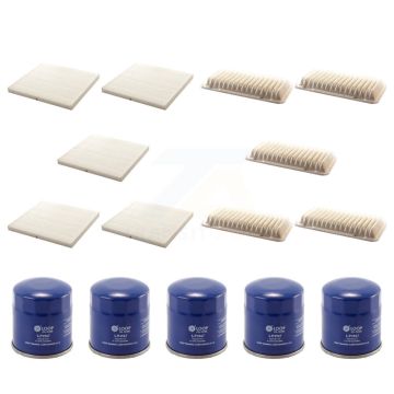 5x Air + 5x Cabin + 5x Engine Oil Filter (15 Total) Kit For Toyota Corolla Matrix KFM-102904