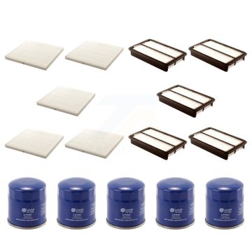 5x Air + 5x Cabin + 5x Engine Oil Filter (15 Total) Kit For 2002 Toyota Corolla 1.8L KFM-102905