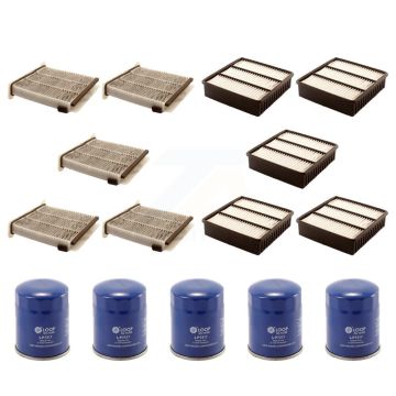 5x Air + 5x Cabin + 5x Engine Oil Filter (15 Total) Kit For Mitsubishi Lancer KFM-102934