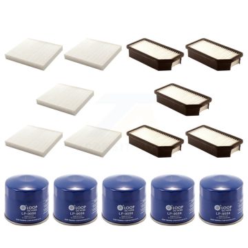 5x Air + 5x Cabin + 5x Engine Oil Filter (15 Total) Kit For 2010-2011 Kia Soul KFM-102953