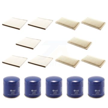 5x Air + 5x Cabin + 5x Engine Oil Filter (15 Total) Kit For Toyota Camry Sienna Solara KFM-102968