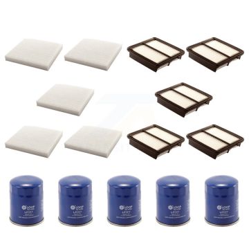 5x Air + 5x Cabin + 5x Engine Oil Filter (15 Total) Kit For Honda Fit KFM-102994