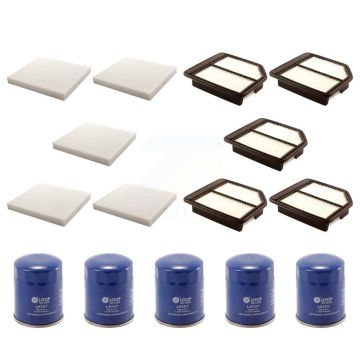 5x Air + 5x Cabin + 5x Engine Oil Filter (15 Total) Kit For Honda Civic KFM-103031
