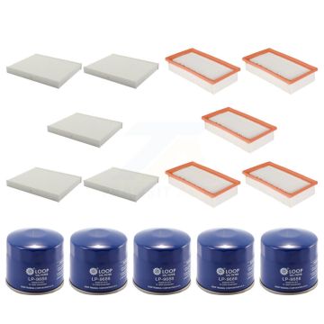 5x Air + 5x Cabin + 5x Engine Oil Filter (15 Total) Kit For Kia Rio Hyundai Accent KFM-103066