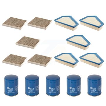 5x Air + 5x Cabin + 5x Engine Oil Filter (15 Total) Kit For Cadillac CTS KFM-103087