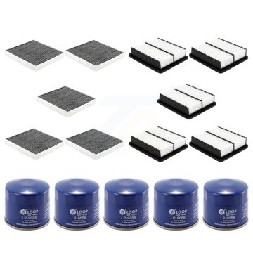 5x Air + 5x Cabin + 5x Engine Oil Filter (15 Total) Kit For 2022 Hyundai Elantra N 2.0L KFM-103124