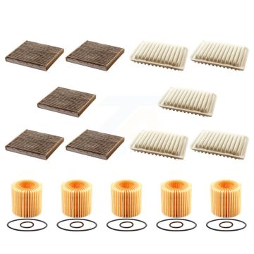 5x Air + 5x Cabin + 5x Engine Cartridge Oil Filter (15 Total) Kit For Toyota Corolla Vibe KFM-103197