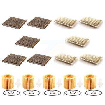 5x Air + 5x Cabin + 5x Engine Cartridge Oil Filter (15 Total) Kit For Toyota Camry Venza KFM-103200