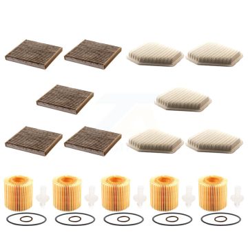 5x Air + 5x Cabin + 5x Engine Cartridge Oil Filter (15 Total) Kit For Toyota RAV4 Camry KFM-103230
