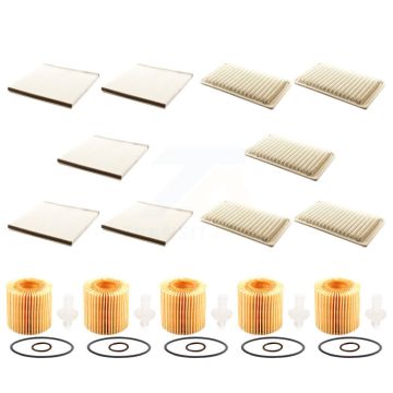 5x Air + 5x Cabin + 5x Engine Cartridge Oil Filter (15 Total) Kit For Toyota Sienna Lexus KFM-103231