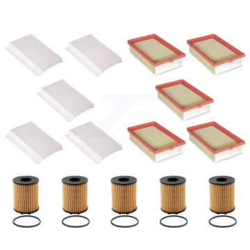 5x Air + 5x Cabin + 5x Engine Cartridge Oil Filter (15 Total) Kit For 2014-2020 Fiat 500L KFM-103241