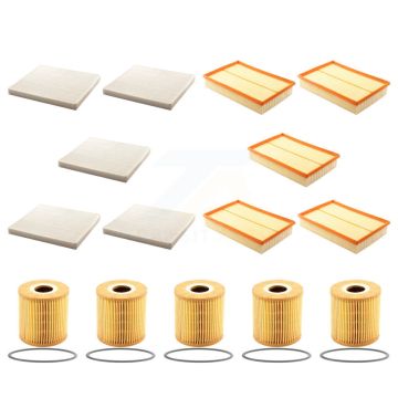 5x Air + 5x Cabin + 5x Engine Cartridge Oil Filter (15 Total) Kit For Volvo S60 XC70 V70 KFM-103267