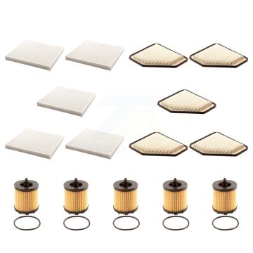5x Air + 5x Cabin + 5x Engine Cartridge Oil Filter (15 Total) Kit For Chevrolet Cobalt G5 KFM-103269