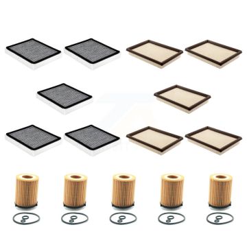 5x Air + 5x Cabin + 5x Engine Cartridge Oil Filter (15 Total) Kit For INFINITI Q60 2.0L KFM-103324
