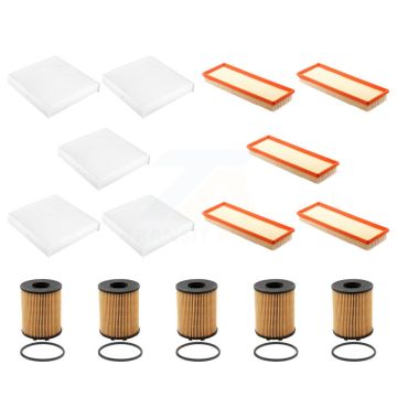 5x Air + 5x Cabin + 5x Engine Cartridge Oil Filter (15 Total) Kit For Fiat 500 KFM-103348