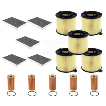 5x Air + 5x Cabin + 5x Engine Cartridge Oil Filter (15 Total) Kit For Audi Q5 A4 Quattro KFM-103386