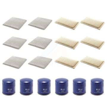 6x Air + 6x Cabin + 6x Engine Oil Filter (18 Total) Kit For Toyota Sienna LE CE with 3.3L KFM-103512
