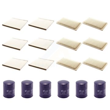 6x Air + 6x Cabin + 6x Engine Oil Filter (18 Total) Kit For Toyota Camry Solara 2.4L KFM-103516