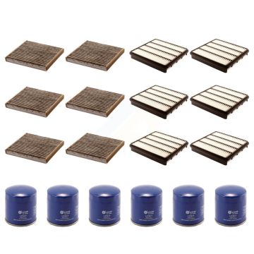 6x Air + 6x Cabin + 6x Engine Oil Filter (18 Total) Kit For Toyota Tundra Sequoia KFM-103524