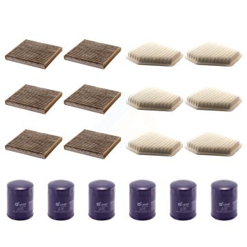 6x Air + 6x Cabin + 6x Engine Oil Filter (18 Total) Kit For Toyota Corolla Matrix RAV4 xB KFM-103549