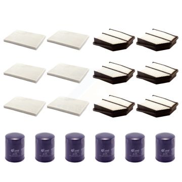 6x Air + 6x Cabin + 6x Engine Oil Filter (18 Total) Kit For Suzuki Grand Vitara 2.4L KFM-103550