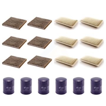 6x Air + 6x Cabin + 6x Engine Oil Filter (18 Total) Kit For Toyota Camry KFM-103556