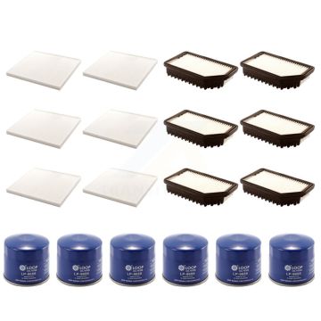 6x Air + 6x Cabin + 6x Engine Oil Filter (18 Total) Kit For Hyundai Accent Kia Rio KFM-103559