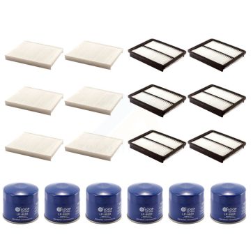 6x Air + 6x Cabin + 6x Engine Oil Filter (18 Total) Kit For Kia Sorento Hyundai Santa Fe KFM-103560