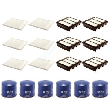 6x Air + 6x Cabin + 6x Engine Oil Filter (18 Total) Kit For Hyundai Elantra KFM-103562