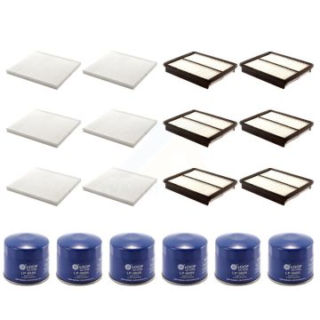 6x Air + 6x Cabin + 6x Engine Oil Filter (18 Total) Kit For Hyundai Sonata Kia Optima KFM-103563