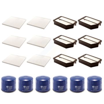 6x Air + 6x Cabin + 6x Engine Oil Filter (18 Total) Kit For Hyundai Tucson Kia Sportage KFM-103564